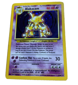 Pokemon TCG 1999 Alakazam - Base Set 1/102 Holo LP Rare Excellent Condition - Image 1