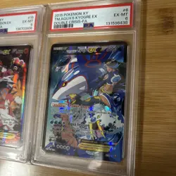2015 POKEMON TEAM MAGMA'S GROUDON EX & TEAM AQUAS KYOGRE EX PSA 6 - Image 4