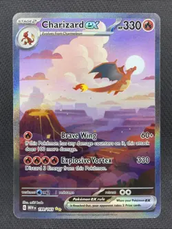 2023 Pokemon SV 151 - MEW EN #199/165 Charizard ex LP/NM. Whiting On A Corner - Image 1