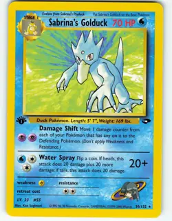 Sabrina's Golduck - 1st Edition - 30/132 Gym Challenge - Pokemon TCG - 2000 - Image 1