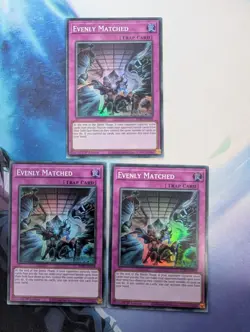 YuGiOh! Evenly Matched SDBT-EN038 Super Rare x3 PLAYSET 1st Ed - Image 1
