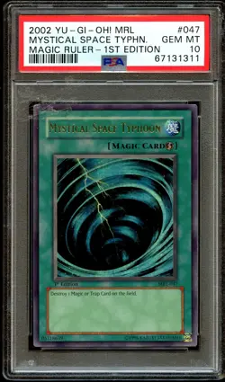 PSA 10 GEM MINT Mystical Space Typhoon MRL-047 1st Edition MRL Yugioh Card 311 - Image 2
