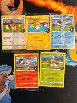 Complete Set 5x Promo On The Ball Futsal Football Pokemon Cards /005 SEALED - Image 1