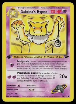 Pokemon Card - Sabrina's Hypno Gym Challenge 56/132 Uncommon 1st Edition - Image 1
