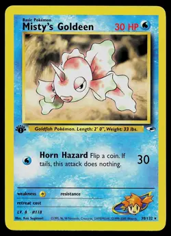Pokemon Card - Misty's Goldeen Gym Heroes 30/132 Rare 1st Edition - Image 1