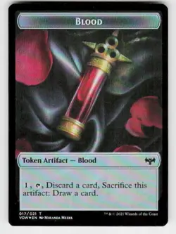 Innistrad: Crimson Vow #17 // 6 Blood // Slug Double-Sided Token Foil - Image 1