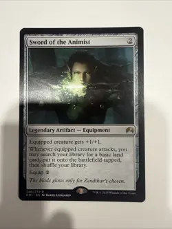 SWORD OF THE ANIMIST ORIGINS ORI RARE LEGENDARY ARTIFACT EQUIPMENT MTG 240 - Image 1