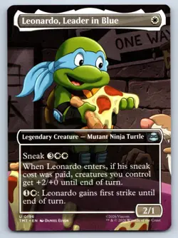 MTG Leonardo Leader in Blue Borderless Normal U Teenage Mutant Ninja Turtles TMT - Image 1