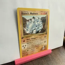 Blaine’s Rhyhorn 65/132 1st Edition Gym Challenge WOTC Vintage Pokemon - Image 2