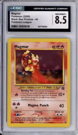 CGC 8.5 Magmar Pokemon Pokemon League Vintage Black Star Promo 44 - Image 1