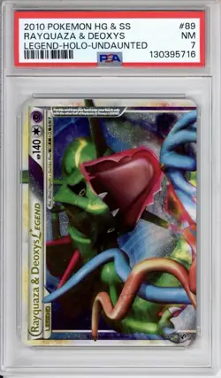 PSA 7 Rayquaza & Deoxys Pokemon (Top) Undaunted Holo 89/90 - Image 1