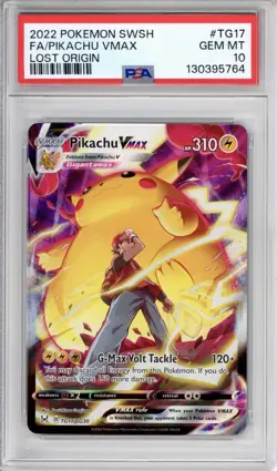 PSA 10 Pikachu VMAX Pokemon SWSH Lost Origin Full Art #TG17 - Image 1