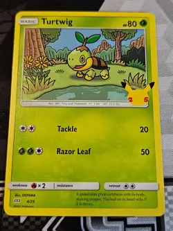 Turtwig 4/25 Non-Holo 25th Anniversary Mcdonalds Promo Pokemon TCG - Image 1