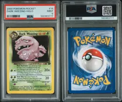 2000 Pokemon Team Rocket Dark Wheezing Holo #14 PSA 9 MINT - Image 3