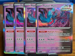 Pokemon TCG Prismatic Evolutions Flutter Mane Holo Rare 043/131 x4 Playset - Image 1