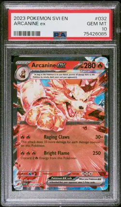 2023 POKEMON SVI EN-SCARLET & VIOLET #032 ARCANINE EX PSA 10 - Image 1