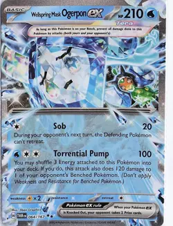 Pokemon TCG Wellspring Mask Ogerpon EX Twilight Masquerade 64/167 Double Rare - Image 1