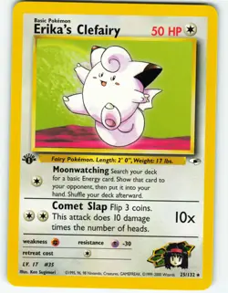 Erika's Clefairy - 1st Edition - 25/132 Gym Heroes - Pokemon TCG - 2000 - Image 1