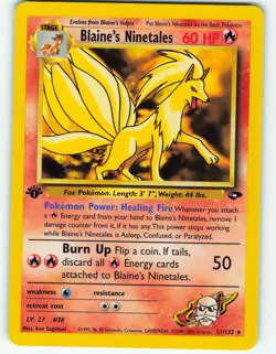 Blaine's Ninetales - 1st Edition - 21/132 Gym Challenge - Pokemon TCG - 2000 - Image 1