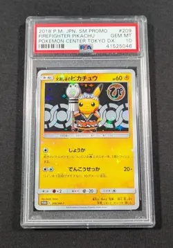 Pokemon Card Japanese Holo Firefighter Pikachu 209/SM-P PSA 10 GEM MINT Tokyo DX - Image 1