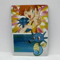 1999 Pokemon Japanese Prism Card #7 Misty & Horsea Carddass Holo LP - Image 1