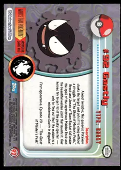 Pokemon Cards Gastly #92 Topps Trading Cards Series 2 LP *2 - Image 2