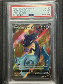 Pokemon TCG Dragapult V Full Art 183/192 Rebel Clash Ultra Rare Holo PSA 10 - Image 1