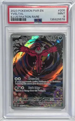2023 Pokemon Yveltal 205/182 SV04: Paradox Rift Holo PSA 9 Graded - Image 1