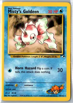 MISTY'S GOLDEEN 30/132 RARE GYM HEROES POKEMON MP - Image 1