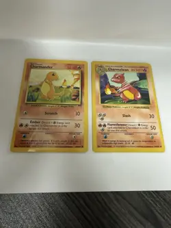 Vintage Pokemon Base Set — Charmander & Charmeleon 1999 TCG Cards - Image 1