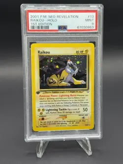Pokemon TCG - Raikou 1st Edition Holo 13/64 English Neo Revelation - MINT PSA 9 - Image 1