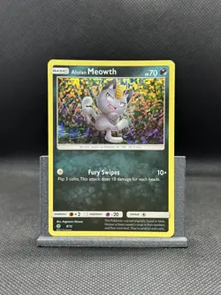 Pokemon TCG Alolan Meowth McDonald's 2017 Holo Promo Card 8/12 Near Mint NM - Image 1