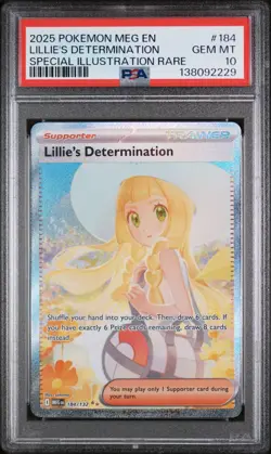Lillie’s Determination 184/132 SIR Holo Mega Evolution 2025 Pokemon PSA 10 - Image 1