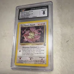 Pokemon Team Rocket's Meowth Black Star Promo CGC 8 18 Pokemon League TCG - Image 1