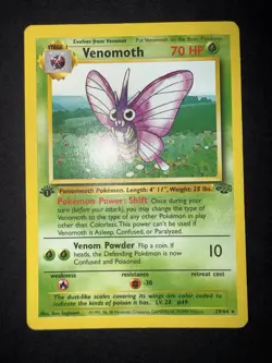 Pokemon TCG Venomoth Jungle 29/64 1st Edition LP! - Image 3