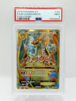 2016 Pokemon XY Evolutions #101 Full Art Mega CHARIZARD EX PSA 9 - Image 1