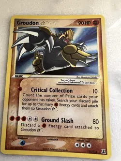 Pokemon Groudon Gold Star EX Delta Species Ultra Rare Holo 111/113 - Image 1