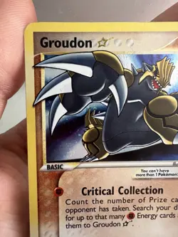 Pokemon Groudon Gold Star EX Delta Species Ultra Rare Holo 111/113 - Image 2