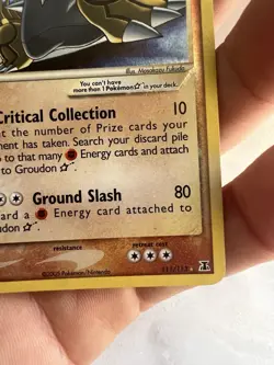 Pokemon Groudon Gold Star EX Delta Species Ultra Rare Holo 111/113 - Image 5