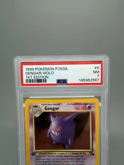 Gengar Holo 1999 Pokemon Fossil 1st Edition English 5/62 PSA 7 - Image 2