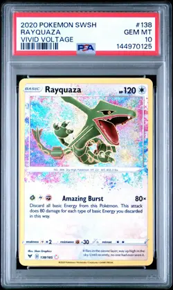 2020 POKEMON SWORD & SHIELD VIVID VOLTAGE #138 RAYQUAZA PSA 10 - Image 1