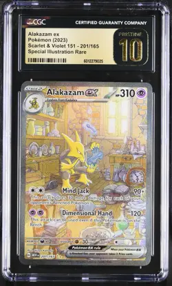 CGC Pristine 10 Alakazam ex #201 SIR - Pokemon Scarlet & Violet 151 - Image 1