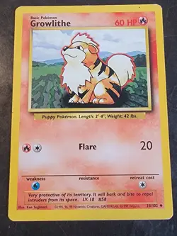 Growlithe 28/102 Uncommon Pokemon Base Set - Image 1