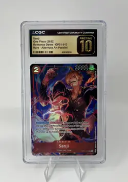2022 One Piece Sanji OP01 #013 Alternate Art Romance Dawn CGC Pristine 10 Eng - Image 1