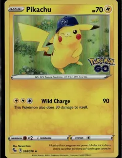 Pikachu (28) Holo Rare Pokemon GO 028/078 Lightning Holo Pokemon Card - Image 1