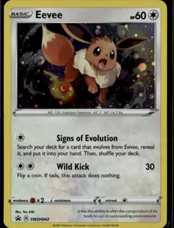 Eevee Promo SWSH: Sword & Shield Promo Cards SWSH042 Colorless Holofoil Pokemon - Image 1