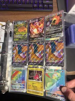 Old Pokemon Binder with Cards Charzard+pikachu+many More Cards TCG Extra Rare - Image 2