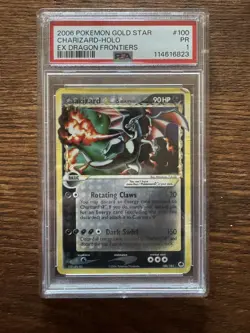 FRESH PSA 2006 POKEMON EX DRAGON FRONTIERS GOLD STAR #100 CHARIZARD-HOLO PSA 1 - Image 1
