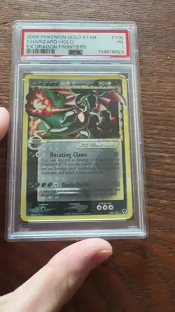 FRESH PSA 2006 POKEMON EX DRAGON FRONTIERS GOLD STAR #100 CHARIZARD-HOLO PSA 1 - Image 2
