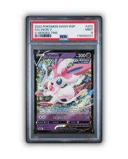 2022 Pokemon SWSH Black Star Promo V Heroes Tins Sylveon V PSA 9! - Image 1